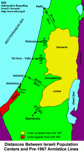 Israel's pre-1967 borders map