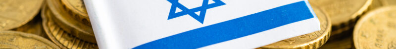 israel-flag-on-coins-money-finance-and-accounting